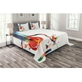 thumbnail image 1 of Ambesonne Guitar Quilted Bedspread Set 3 Pcs, Polygonal Design Music, King Size, Multicolor, 1 of 3