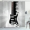 thumbnail image 1 of Ambesonne Guitar Shower Curtain, Contemporary People Partying, 69"Wx70"L, Charcoal Grey Pale Taupe, 1 of 5