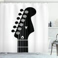 thumbnail image 1 of Ambesonne Guitar Shower Curtain, Monotone Half Guitar Strings, 69"Wx84"L, Charcoal Grey and White, 1 of 5