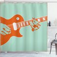 thumbnail image 1 of Ambesonne Guitar Shower Curtain, Musician Performing, 69"Wx84"L, Mint Green Orange, 1 of 3