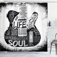 thumbnail image 1 of Ambesonne Guitar Shower Curtain, Sketchy Calligraphy New Jazz, 69"Wx70"L, Charcoal Grey White, 1 of 3