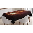 thumbnail image 1 of Ambesonne Guitar Tablecloth Rectangular Table Cover, Instrument in, 52"x70", Orange Maroon Black, 1 of 4