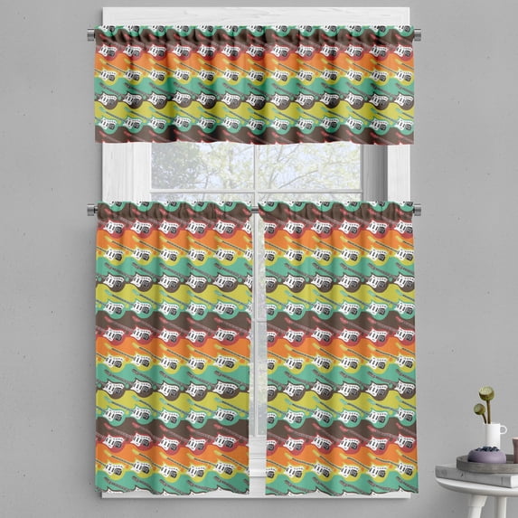 Ambesonne Guitar Valance & Curtain, Abstract Colors Modern, 55"x45", Multicolor