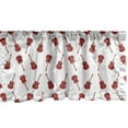 thumbnail image 1 of Ambesonne Guitar Valance Pack of 2, Classic Western Instrument, 54"X12", Vermilion White, 1 of 5