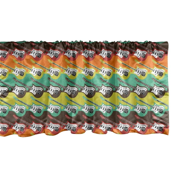 Ambesonne Guitar Window Valance, Abstract Colors Modern, 54" X 12", Multicolor