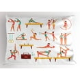 thumbnail image 1 of Ambesonne Gymnastics Pillow Sham, Pommel Horse Ribbon, 26" X 20", Multicolor, 1 of 2