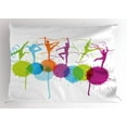 thumbnail image 1 of Ambesonne Gymnastics Pillow Sham, Ribbon Dance Pattern, 36" X 20", Multicolor, 1 of 2