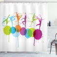 thumbnail image 1 of Ambesonne Gymnastics Shower Curtain, Ribbon Dance Pattern, 69"Wx84"L, Multicolor, 1 of 3