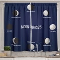 thumbnail image 1 of Ambesonne Half Moon Kitchen Curtains, Crescent Phase Astronomy, 55"x39", Violet Blue Tan, 1 of 3