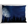 thumbnail image 1 of Ambesonne Half Moon Pillow Sham, Forest Night Silhouette, 26" X 20", Night Blue, 1 of 2