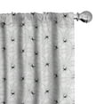 thumbnail image 1 of Ambesonne Halloween Window Curtains, Black Animal Fractal View, Each 28" W x 84" L, Pale Grey White and Black, 1 of 5