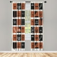 thumbnail image 1 of Ambesonne Halloween Emoji Curtains, Ghost Characters, Pair of 28"x95", Cinnamon Dark Grey, 1 of 2