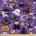 thumbnail image 1 of Ambesonne Halloween Fabric by the Yard Upholstery, Horror Characters Candies, 1 Yard, Blue Violet and Orange, 1 of 5