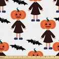 thumbnail image 1 of Ambesonne Halloween Fabric by the Yard Upholstery, Spooky Pumpkin Head Man, 3 Yards, Burnt Orange Seal Brown, 1 of 5