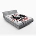 thumbnail image 1 of Ambesonne Halloween Fitted Sheet, Comic Dead Skull Face, Full Size, Pearl Black Ruby, 1 of 2