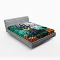 thumbnail image 1 of Ambesonne Halloween Fitted Sheet, Spooky Tree Cartoon Woods, Full Size, Multicolor, 1 of 2