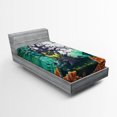 thumbnail image 1 of Ambesonne Halloween Fitted Sheet, Spooky Tree Cartoon Woods, Twin XL Size, Multicolor, 1 of 2