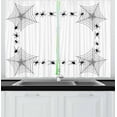 thumbnail image 1 of Ambesonne Halloween Kitchen Curtains, Creepy Poison Trap Look, 55"x39", White Black, 1 of 2