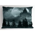 thumbnail image 1 of Ambesonne Halloween Pillow Sham, Magic Castle Design, 26" X 20", Grey Pale Grey, 1 of 2