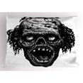 thumbnail image 1 of Ambesonne Halloween Pillow Sham, Zombie Evil Dead Man, 36" X 20", Black Dark Grey, 1 of 2