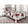 thumbnail image 1 of Ambesonne Halloween Quilted Bedspread Set 2 Pcs, Roses Gothic Skull, Twin Size, Grey, 1 of 3