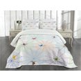 thumbnail image 1 of Ambesonne Halloween Quilted Bedspread Set 3 Pcs, Colorful Creepy Networks, Queen Size, Multicolor, 1 of 5