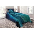 thumbnail image 1 of Ambesonne Halloween Quilted Coverlet 2 Pcs, Gothic Ghost, Twin Size, Blue, 1 of 2