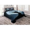 thumbnail image 1 of Ambesonne Halloween Quilted Coverlet 3 Pcs, Zombie Grave, Queen Size, Blue Black, 1 of 2