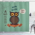 thumbnail image 1 of Ambesonne Halloween Shower Curtain, Owl Skull Spooky Party, 69"Wx84"L, Laurel Green and Multicolor, 1 of 3