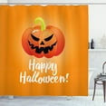 thumbnail image 1 of Ambesonne Halloween Shower Curtain, Spooky Smiling Pumpkin, 69"Wx75"L, Orange Scarlet and Lime Green, 1 of 3