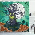 thumbnail image 1 of Ambesonne Halloween Shower Curtain, Spooky Tree Cartoon Woods, 69"Wx84"L, Multicolor, 1 of 3
