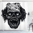 thumbnail image 1 of Ambesonne Halloween Shower Curtain, Zombie Evil Dead Man, 69"Wx84"L, Black Dark Grey, 1 of 3