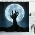 thumbnail image 1 of Ambesonne Halloween Shower Curtain, Zombie Grave, 69"Wx70"L, Blue Black, 1 of 5
