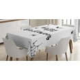 thumbnail image 1 of Ambesonne Halloween Tablecloth Rectangular Table Cover, Black Happy Spooky Season, 60"x90", White Black, 1 of 4