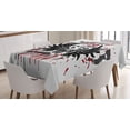 thumbnail image 1 of Ambesonne Halloween Tablecloth Rectangular Table Cover, Comic Dead Skull Face, 60"x90", Pearl Black Ruby, 1 of 3