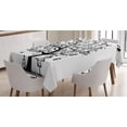 thumbnail image 1 of Ambesonne Halloween Tablecloth Rectangular Table Cover, Flying Witch, 60"x90", Black White, 1 of 4