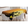 thumbnail image 1 of Ambesonne Halloween Tablecloth Rectangular Table Cover, Haunted House, 60"x84", Orange Black, 1 of 4