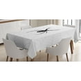 thumbnail image 1 of Ambesonne Halloween Tablecloth Rectangular Table Cover, Poisonous Animal Thread, 60"x84", White and Black, 1 of 4