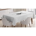 thumbnail image 1 of Ambesonne Halloween Tablecloth Rectangular Table Cover, Poisonous Animal Thread, 60"x90", White and Black, 1 of 4