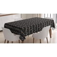thumbnail image 1 of Ambesonne Halloween Tablecloth Rectangular Table Cover, Skeletons Carnival, 60"x84", Charcoal Grey Apricot, 1 of 4