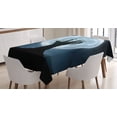 thumbnail image 1 of Ambesonne Halloween Tablecloth Rectangular Table Cover, Zombie Grave, 52"x70", Blue Black, 1 of 4