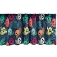 thumbnail image 1 of Ambesonne Halloween Valance Pack of 2, Colorful Spooky Ghosts, 42"X12", Multicolor, 1 of 3