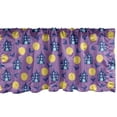 thumbnail image 1 of Ambesonne Halloween Window Valance, Moons Bats and Castles, 42" x 18", Violet Night Blue and Mustard, 1 of 3