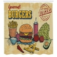 thumbnail image 1 of Ambesonne Hamburger Shower Curtain, Burger Ingredients, 69"Wx75"L, Multicolor, 1 of 3