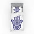 thumbnail image 1 of Ambesonne Hamsa Bedding Set 3 Pcs, Antique Shape, Twin, Navy Blue, 1 of 2