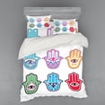 thumbnail image 1 of Ambesonne Hamsa Bedding Set 4 Pcs, Colorful Hand Third Eye, Queen, Multicolor, 1 of 3