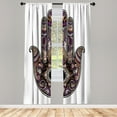 thumbnail image 1 of Ambesonne Hamsa Curtains, Vintage Eye Pattern Oriental, Pair of 28"x63", Violet Dark Pine, 1 of 2