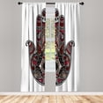 thumbnail image 1 of Ambesonne Hamsa Curtains, Vintage Eye Pattern Oriental, Pair of 28"x84", Chestnut Brown, 1 of 2