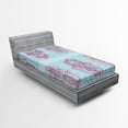 thumbnail image 1 of Ambesonne Hamsa Fitted Sheet, Boho Ornate Art, Twin XL Size, Blue Pink, 1 of 2