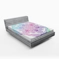 thumbnail image 1 of Ambesonne Hamsa Fitted Sheet, Evil Eye Bohemian Ombre, Full Size, Blue Purple, 1 of 2